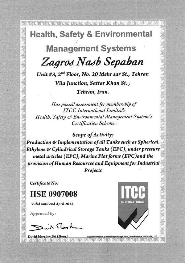 HSE Managment System For Zagros Nasb